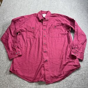 Wego workwear men's long sleeve button shirt size large style 1383